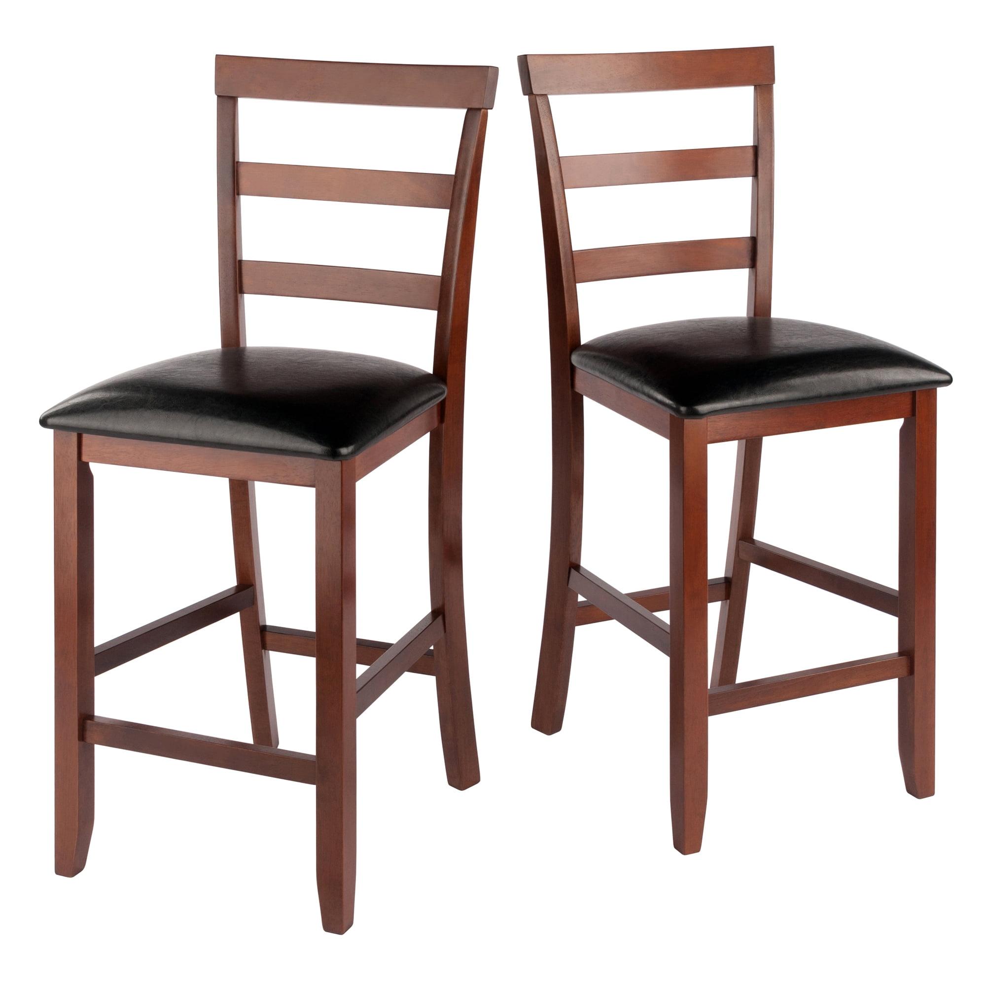 2pc Simone Counter Height Barstool Set Black/Walnut - Winsome