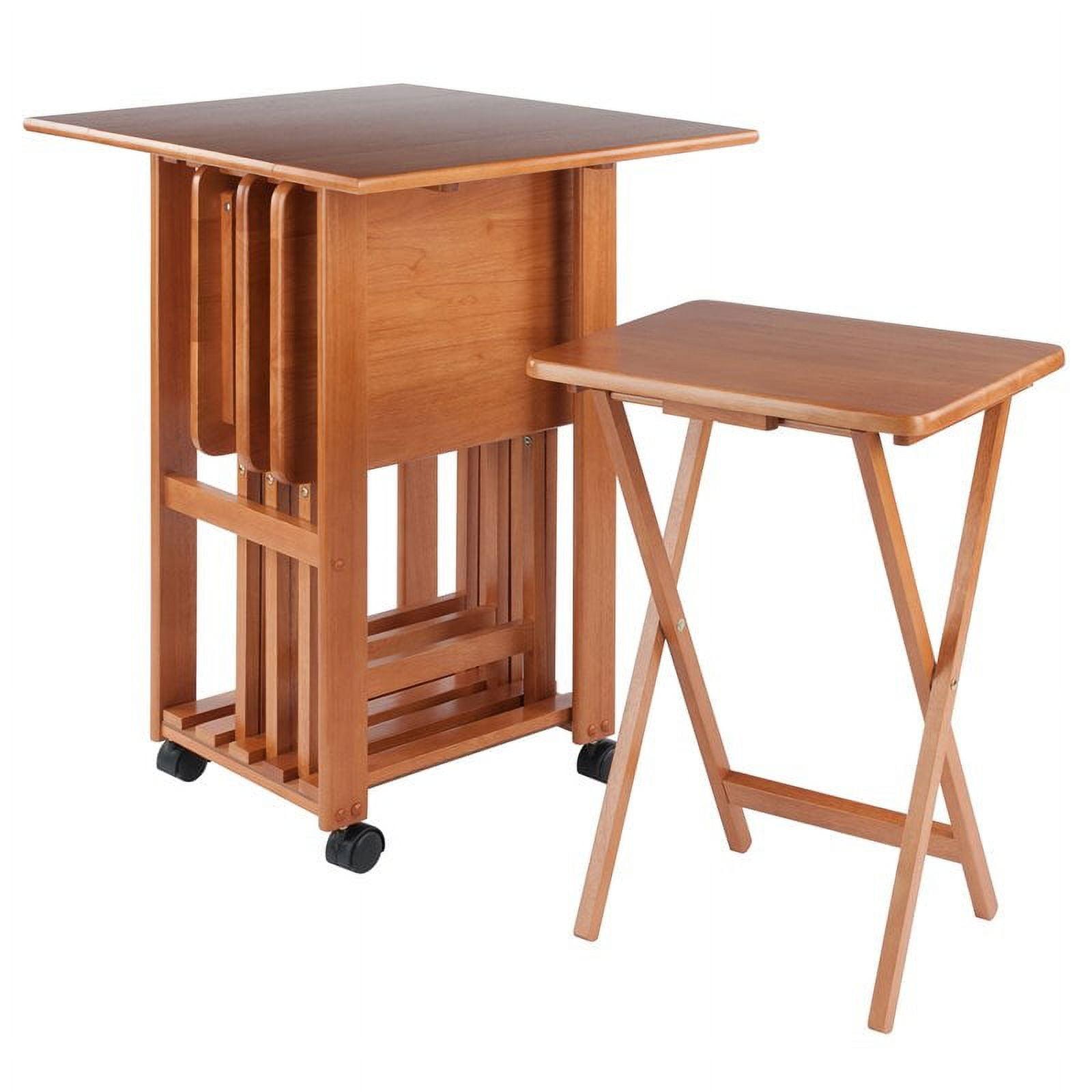 Sophia Transitional Teak 5-Piece Snack Table Set