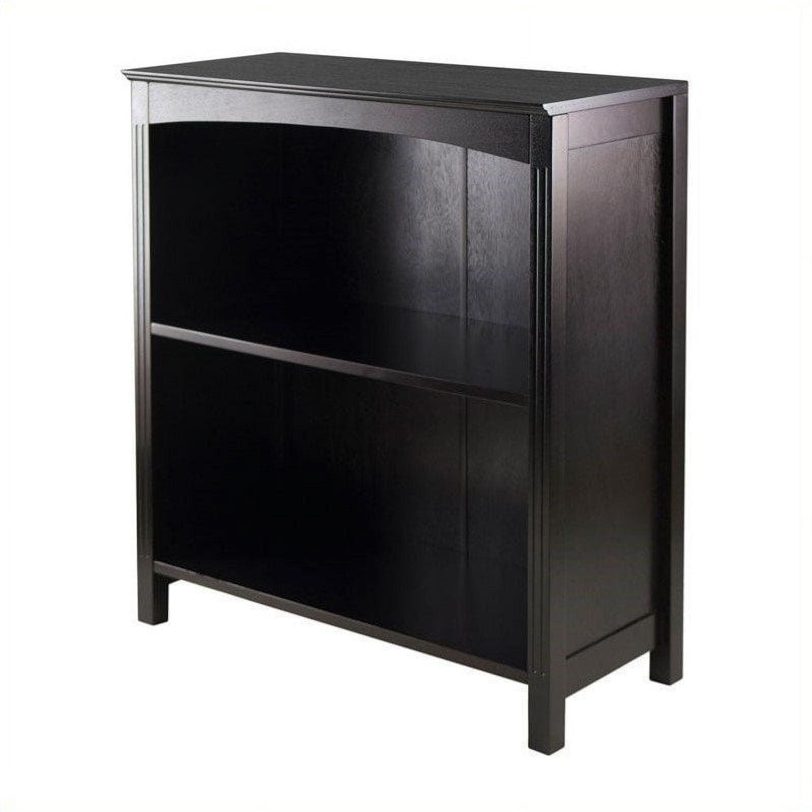 Espresso Brown Transitional 3-Tier Wood Bookshelf