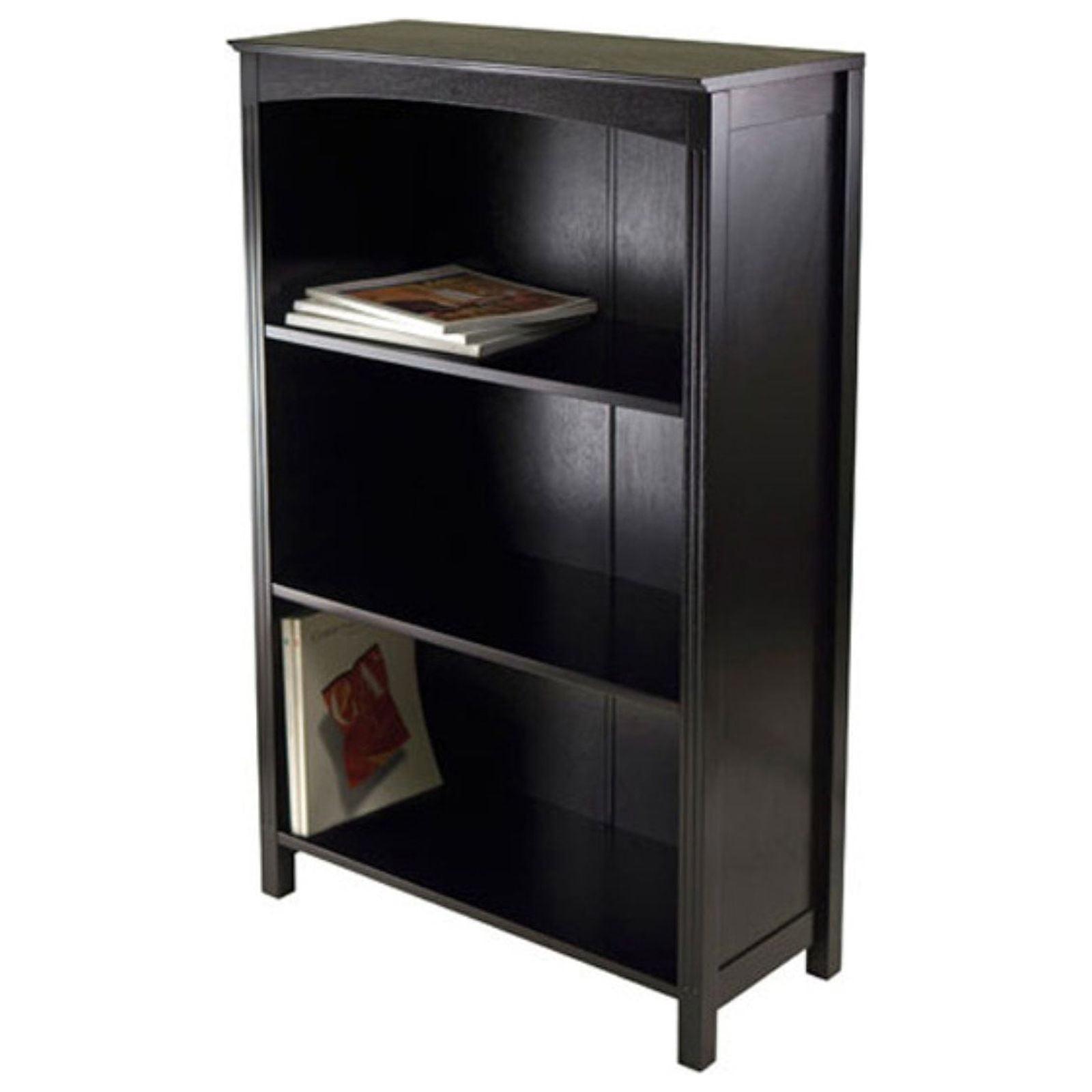 Elegant Espresso 4-Tier Transitional Bookshelf in Solid Wood