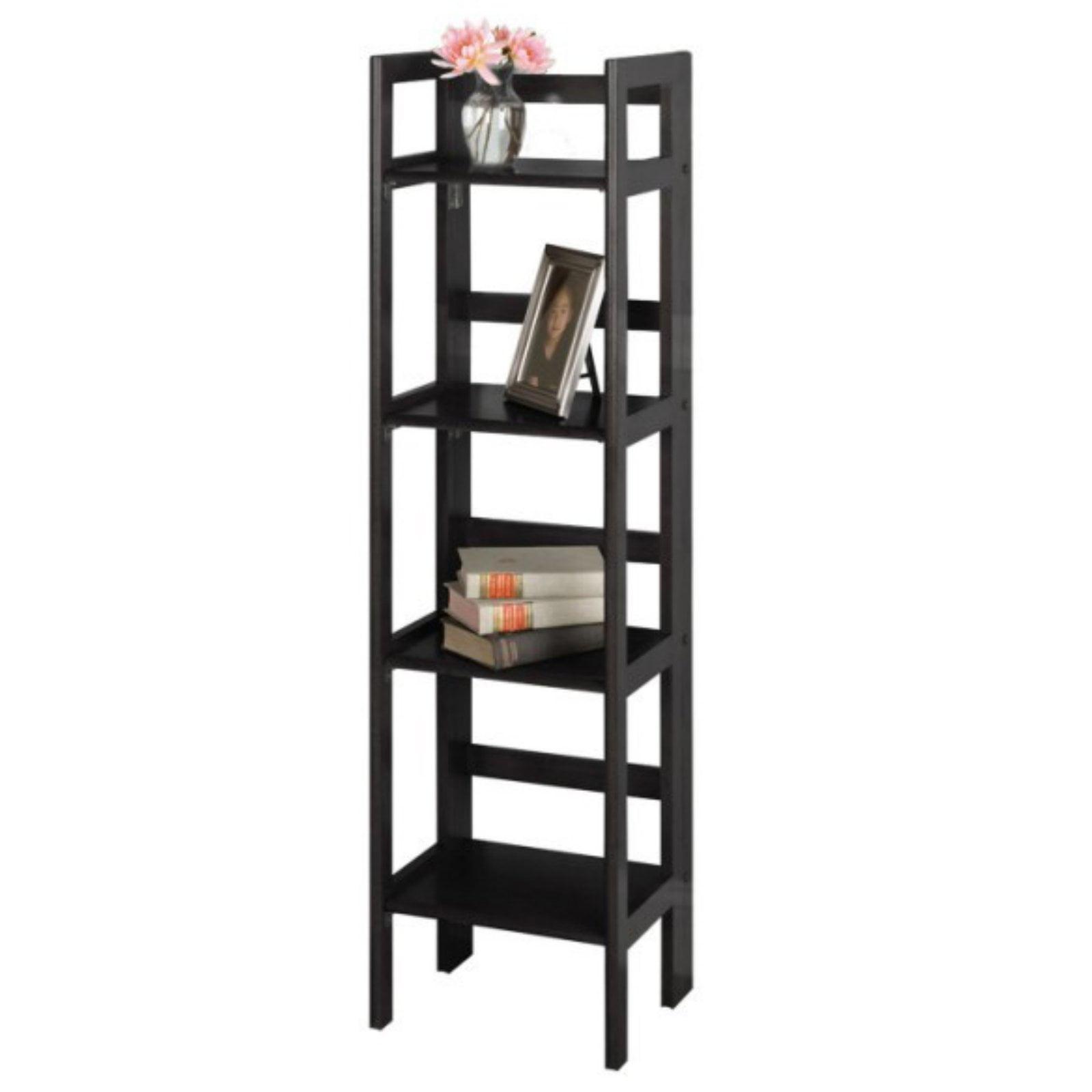 51.34" Black Solid Wood Folding Bookcase for Kids