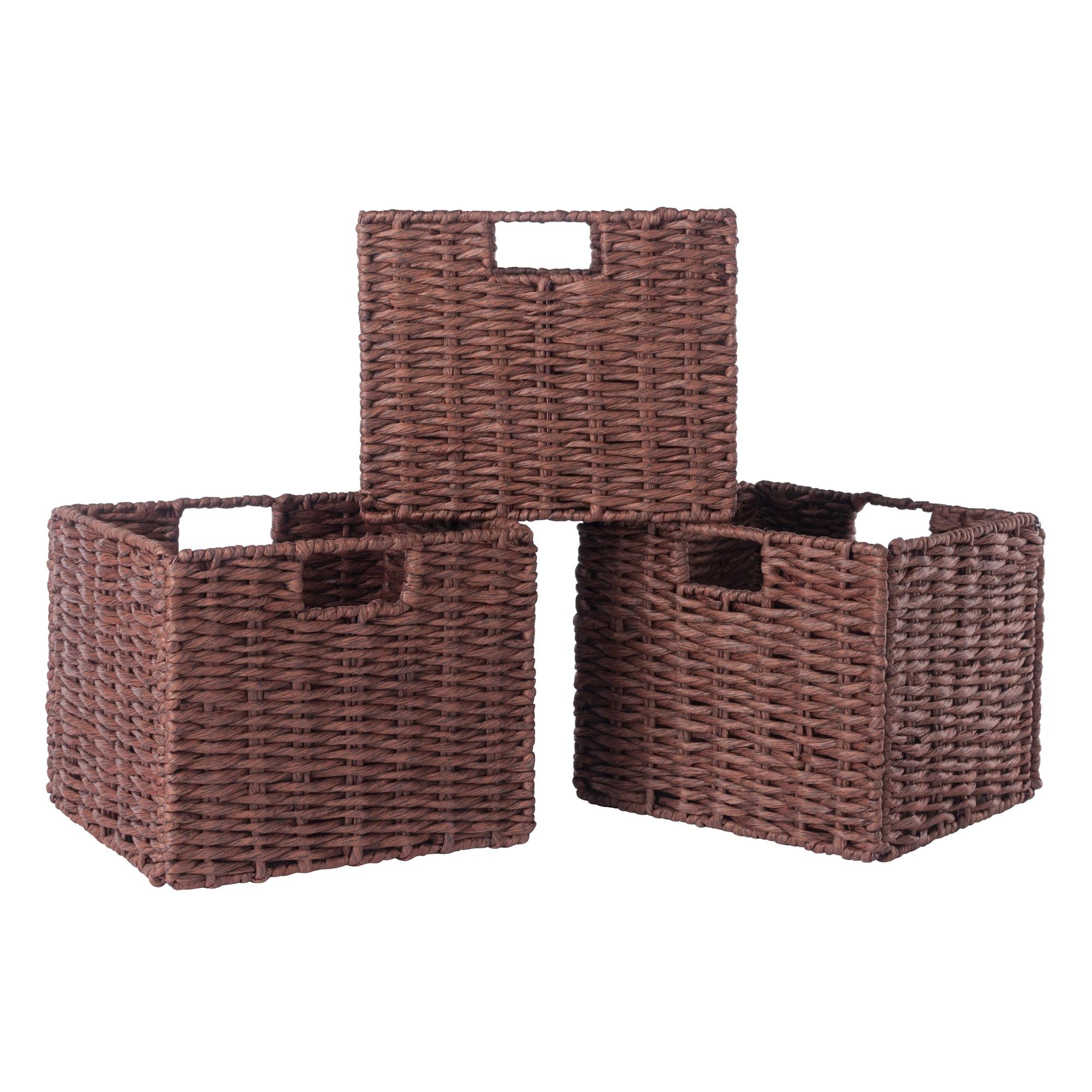 Walnut Woven Rope Small Storage Basket Set