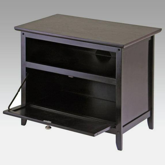 Zara TV Stand for TVs up to 32" Espresso 25" - Winsome: Media Console with Pull-Down Storage Door