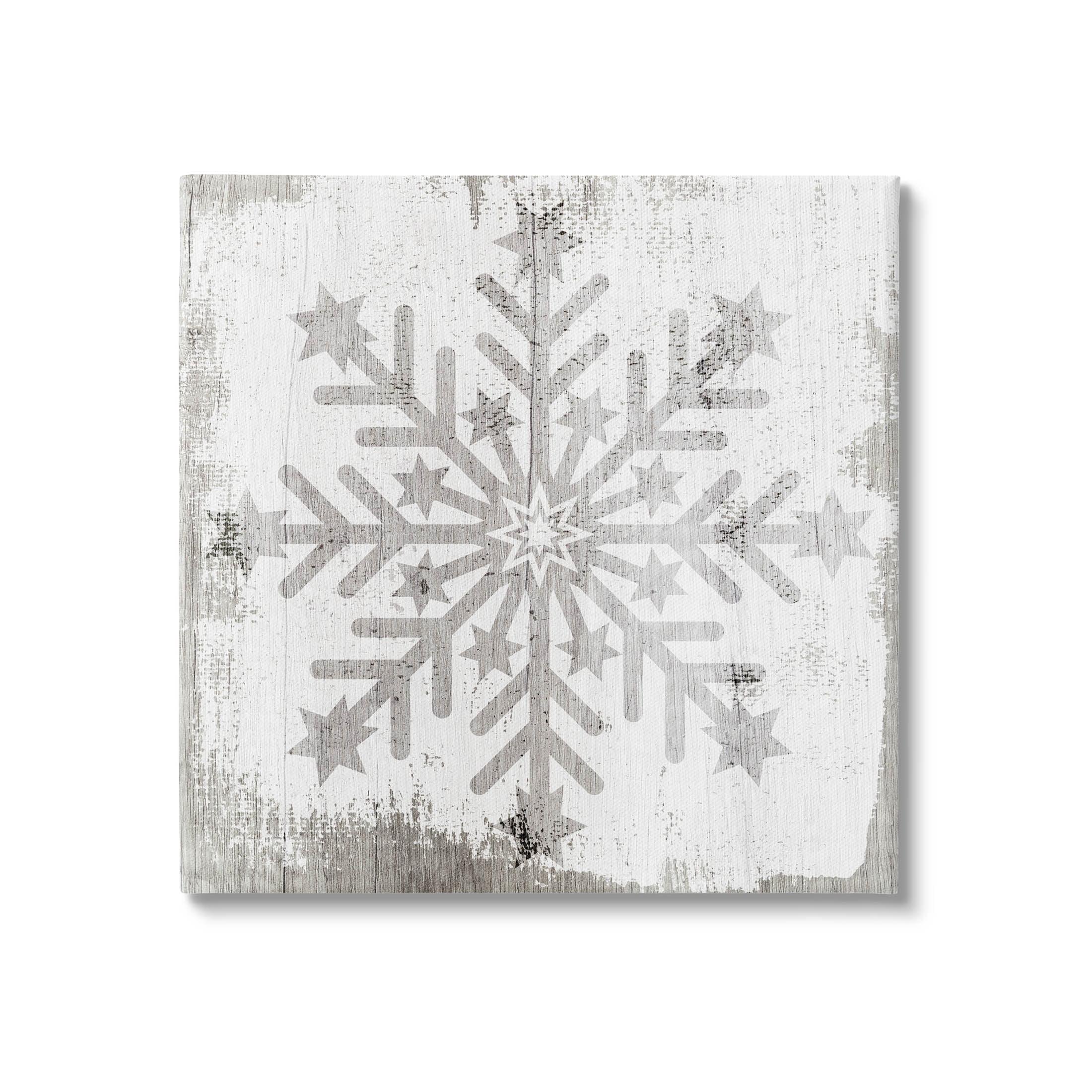 " Winter Snowflake Weathered Pattern " by Lil' Rue Painting Print