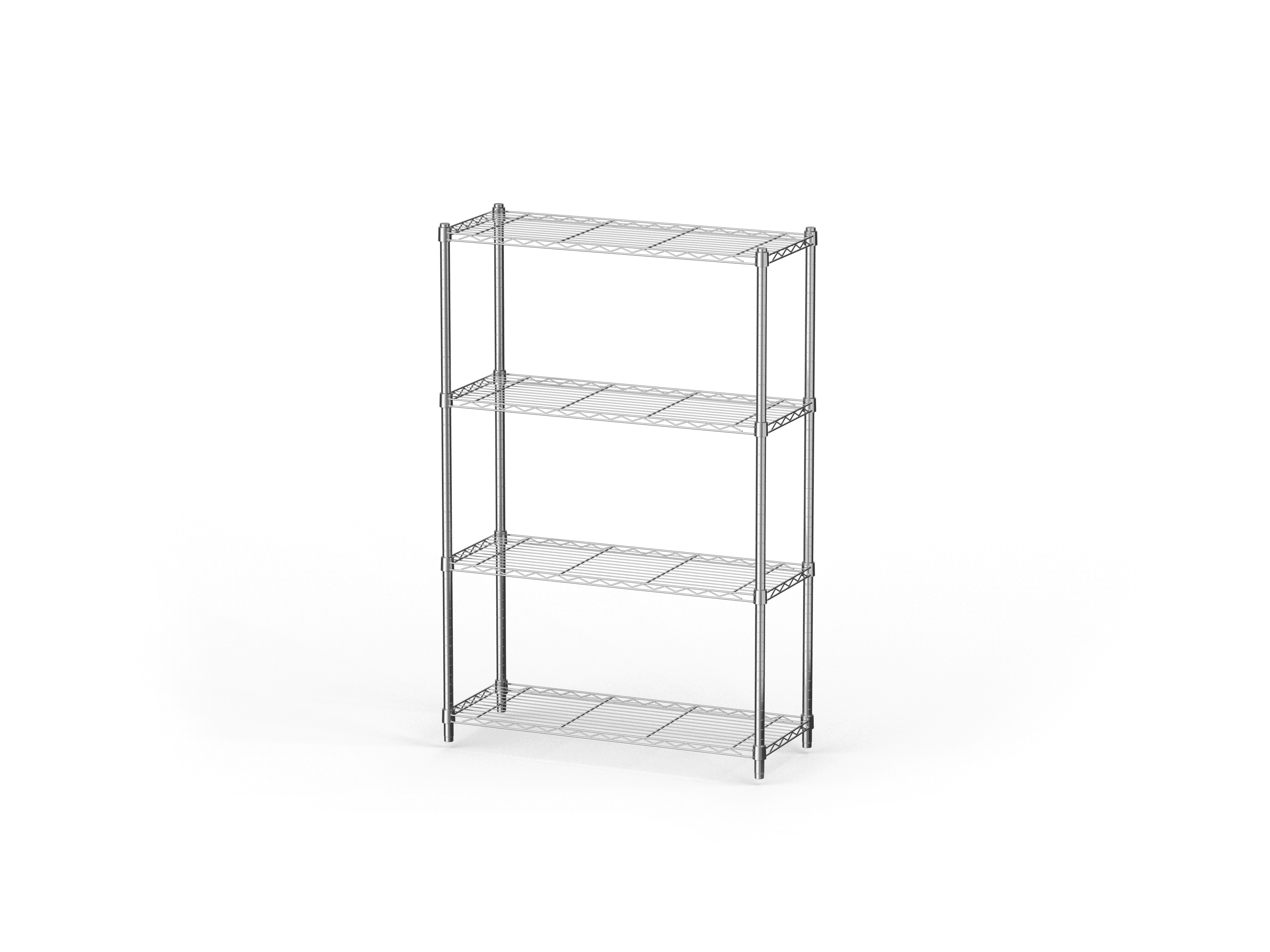 Everest 4-Tier Chrome Steel Utility Shelving Unit