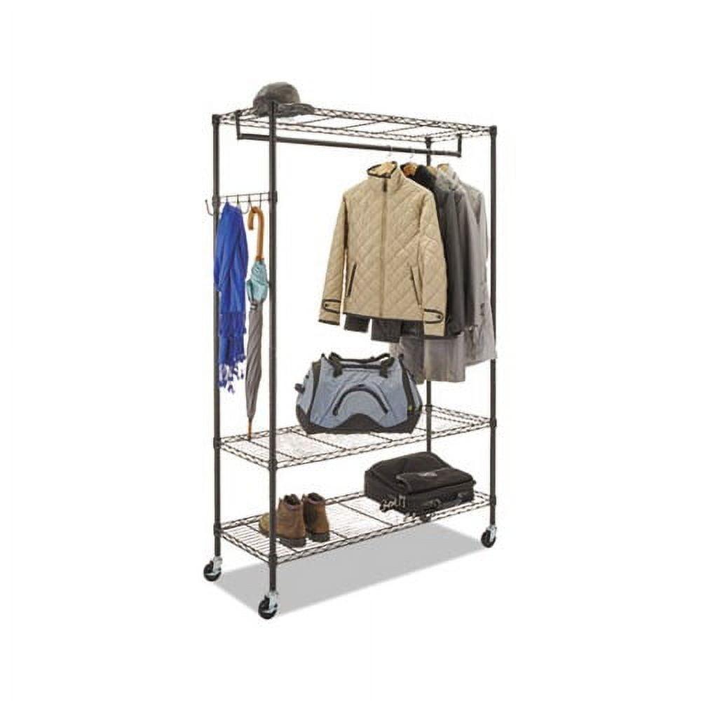 Black Adjustable Wire Shelving Garment Rack with Casters