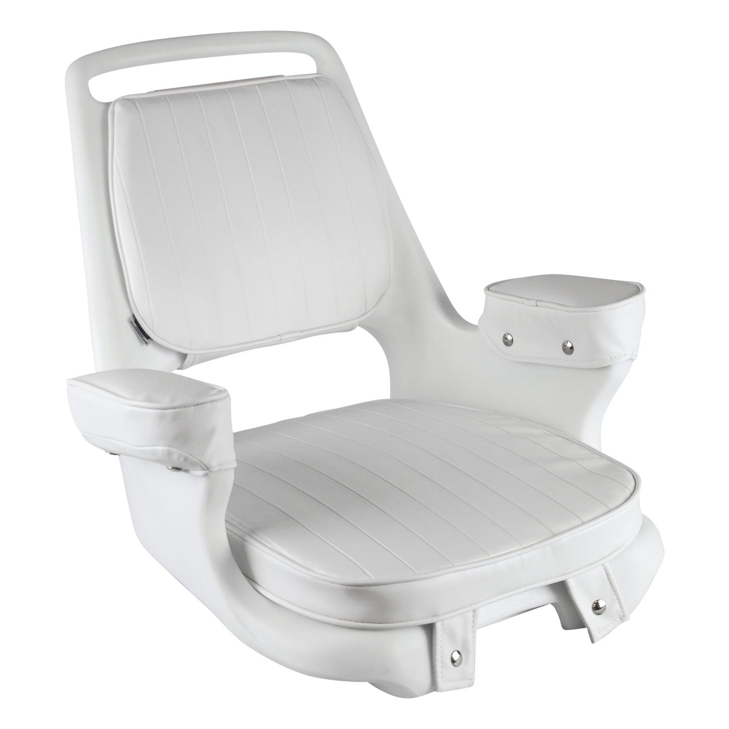 Offshore White Universal Fit Boat Captain's Chair with Cushions