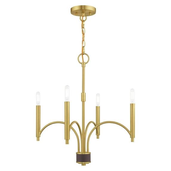 Livex Lighting Wisteria 4 - Light Chandelier in Satin Brass