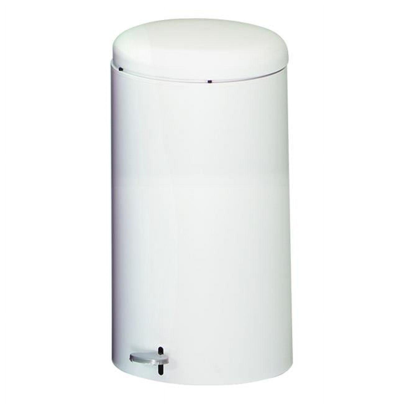 White 7-Gallon Stainless Steel Pedal Trash Can