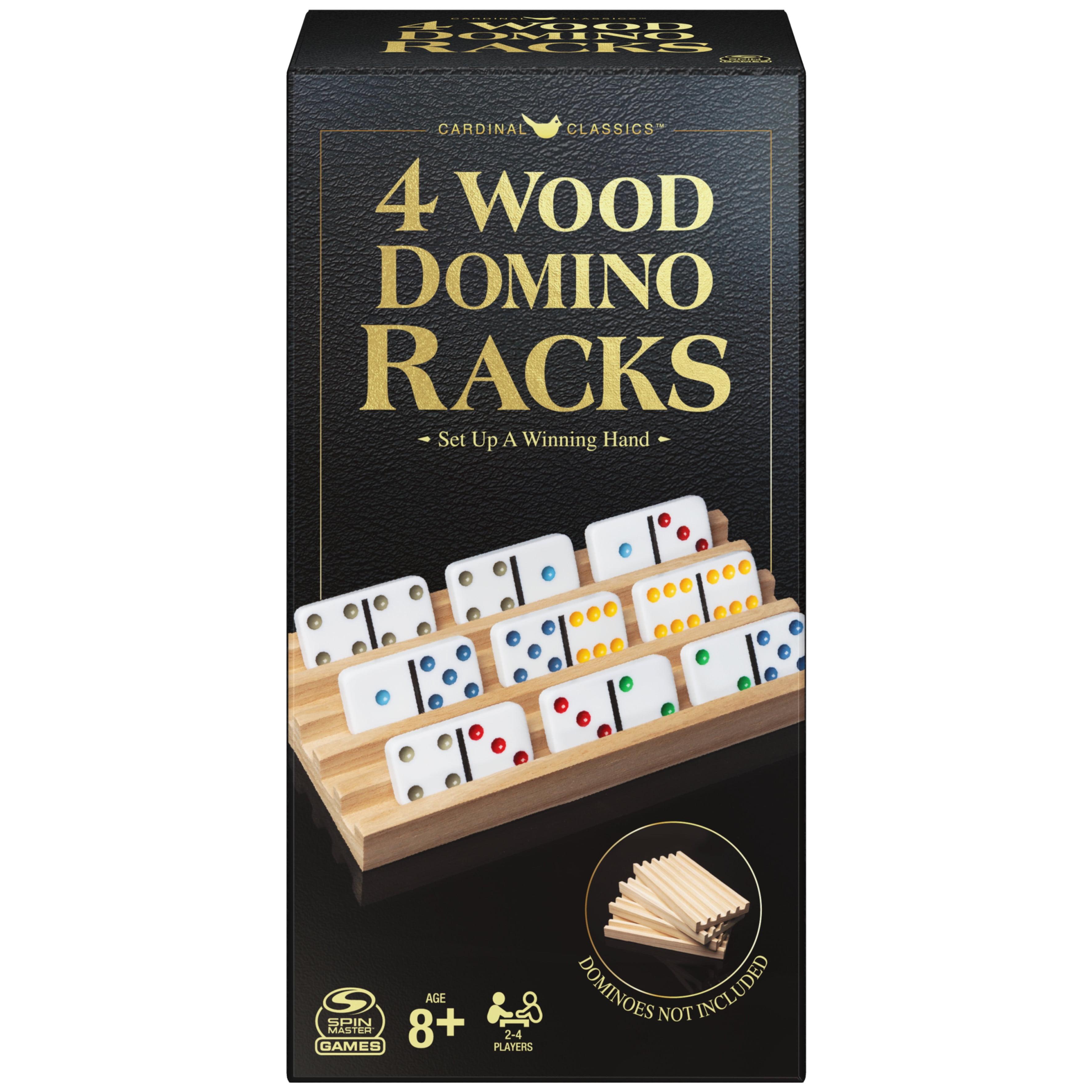 Wooden Domino Racks Set for Mexican Train, 4 Trays