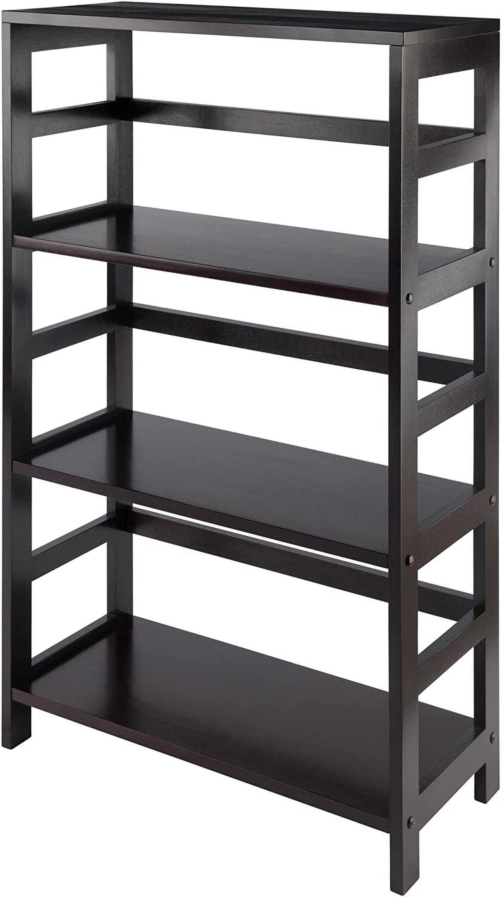 Espresso Transitional Wood 3-Tier Storage Shelf for Kids and Toys