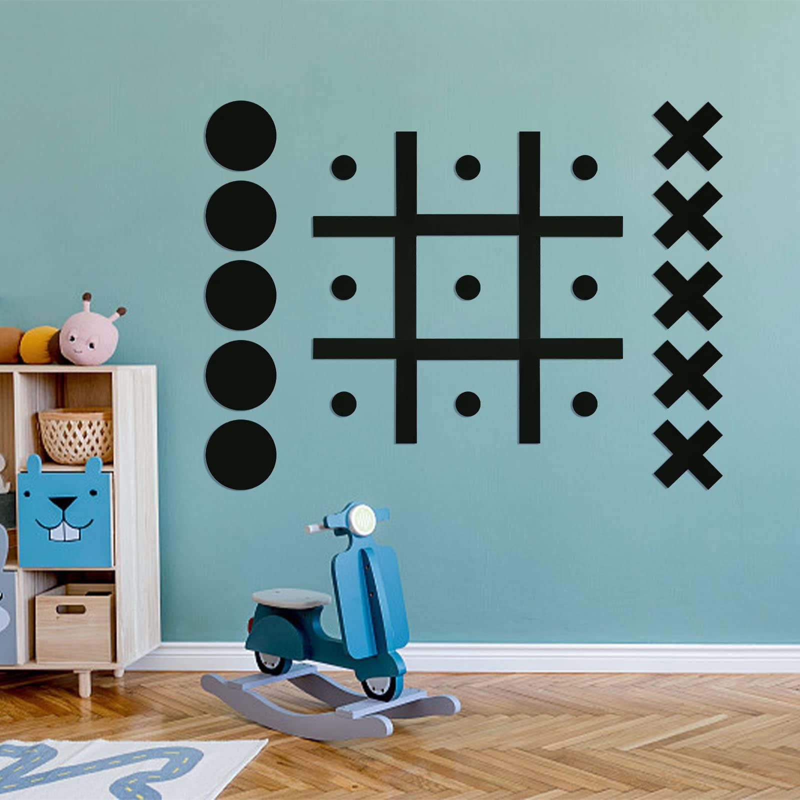 Wood Magnetic Tic Tac Toe Wall-Mount Game Fun Tic