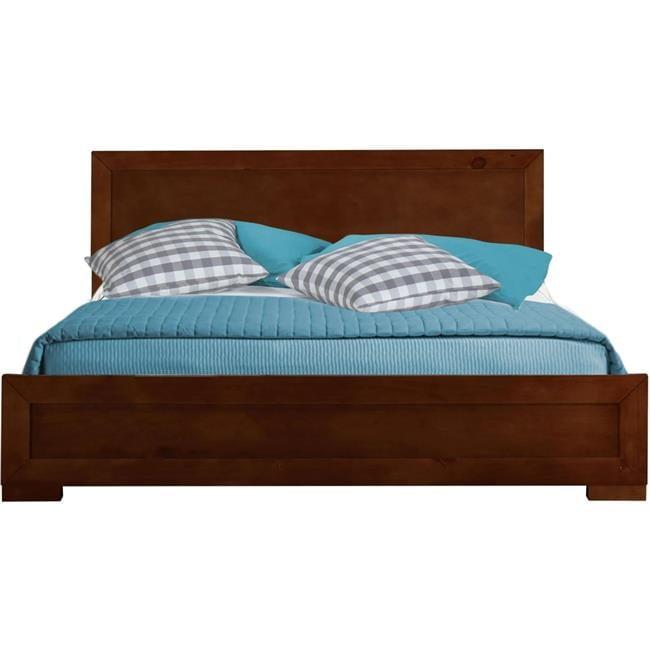 Camden Isle Oxford Platform Bed | Paneled Headboard | Low Profile | Queen, Walnut