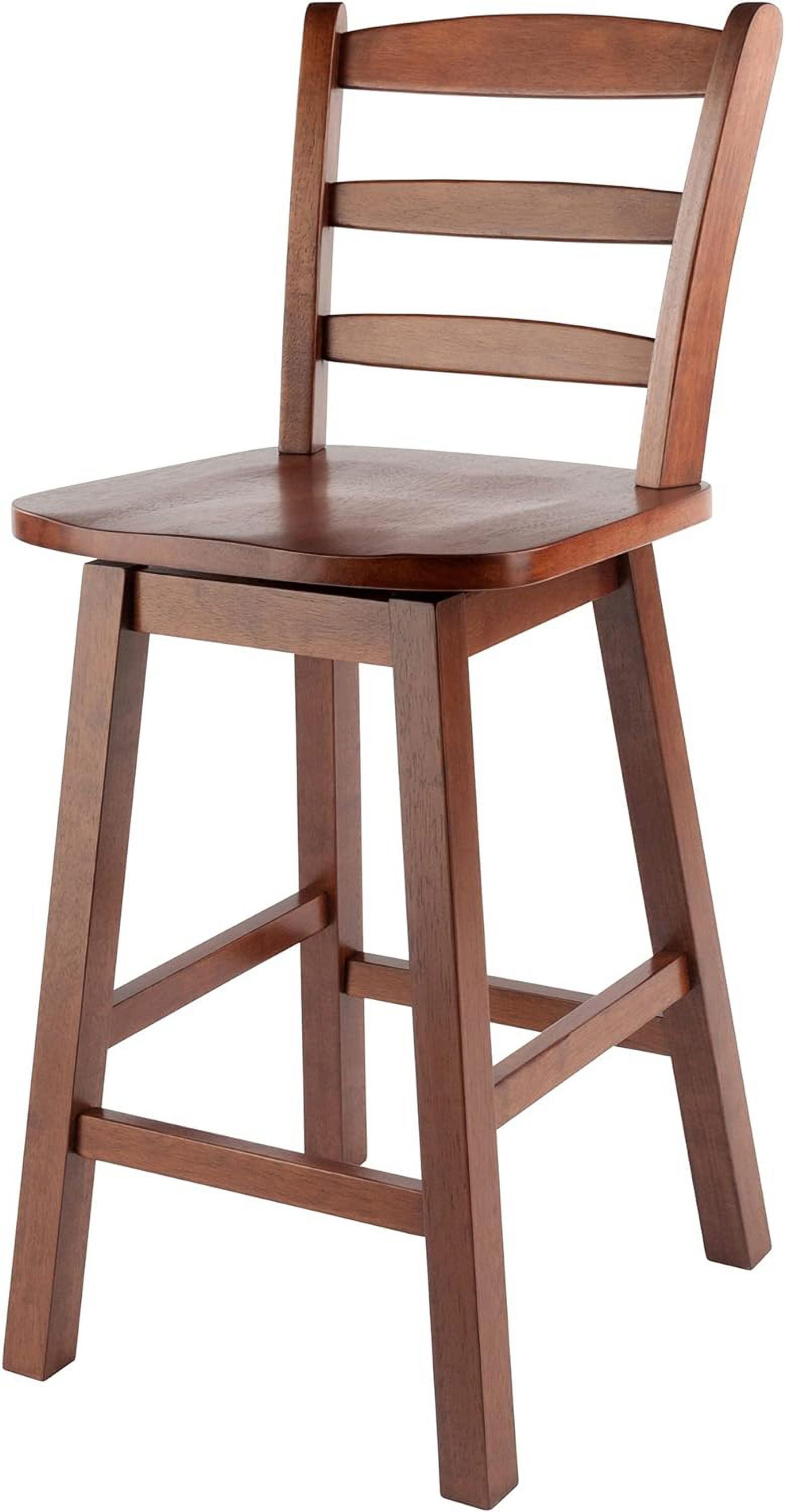 Scalera 24" Walnut Wood Swivel Counter Stool