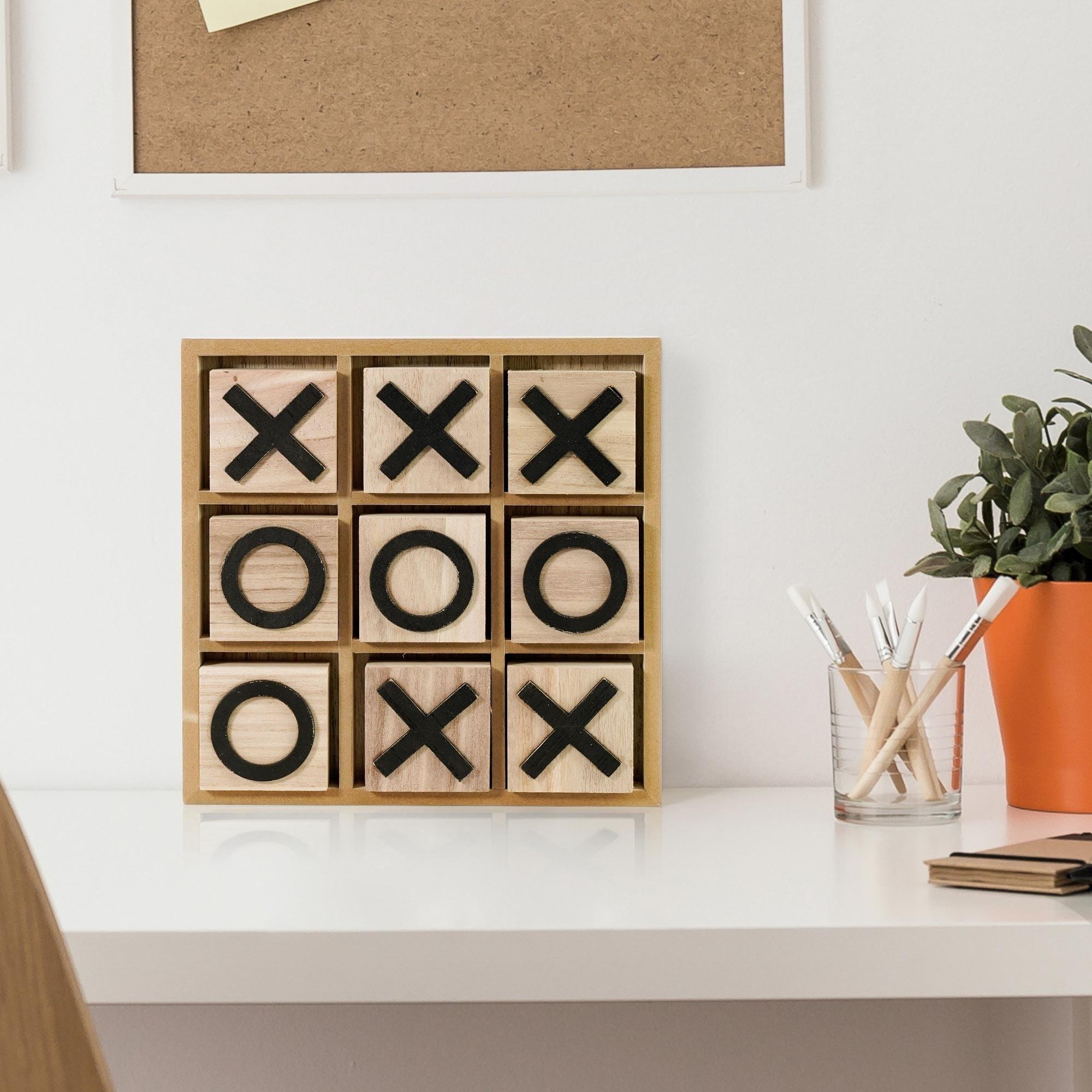 American Art Decor 2;2 Player Wood Tic Tac Toe