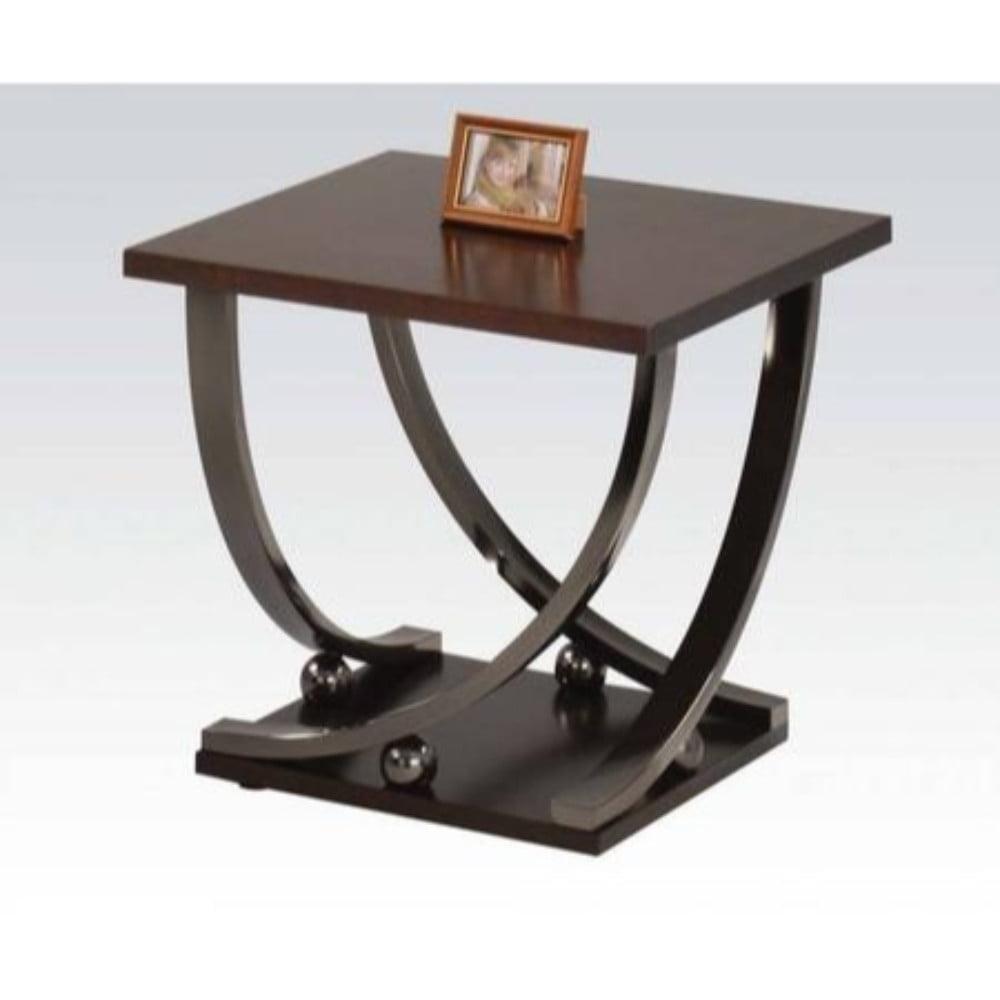 ACME Isiah End Table in Black Nickel 80357