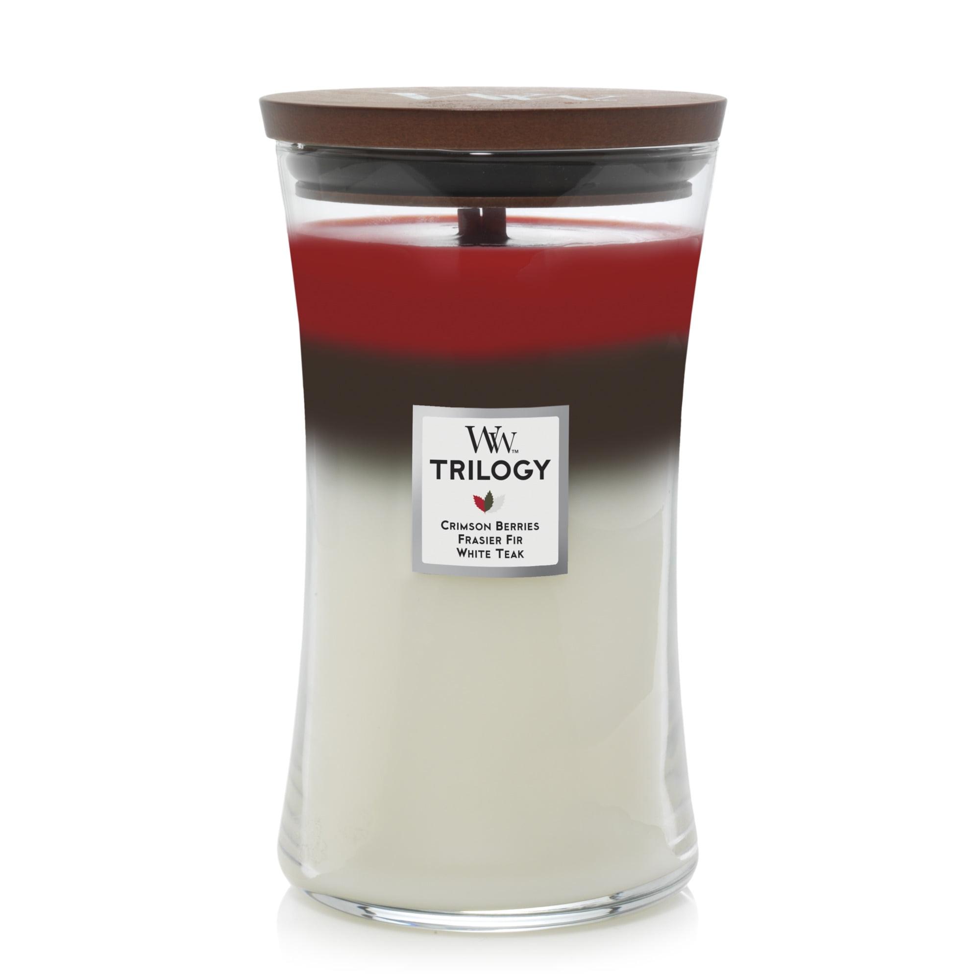 Large White and Red Soy Winter Scented Candle Jar