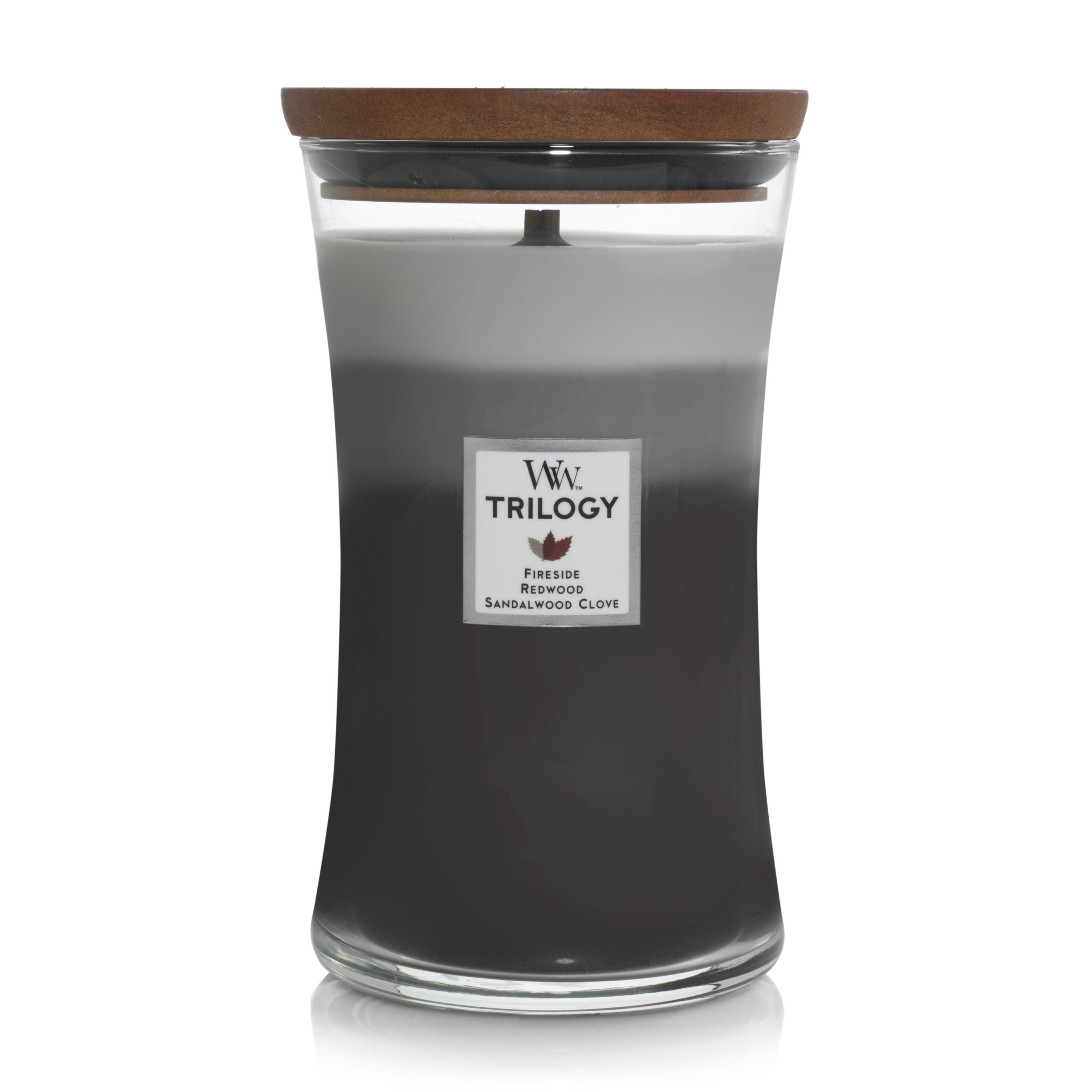 21.5oz Large Hourglass Jar Candle Warm Woods Trilogy - WoodWick