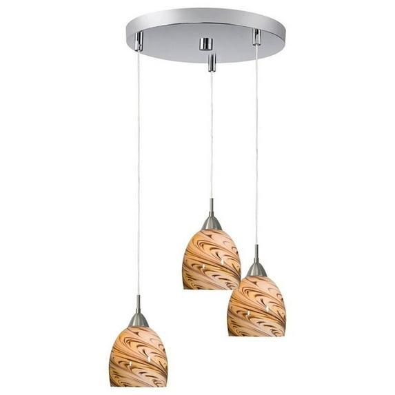 Woodbridge Lighting Art Glass 3 - Light Cluster Pendant
