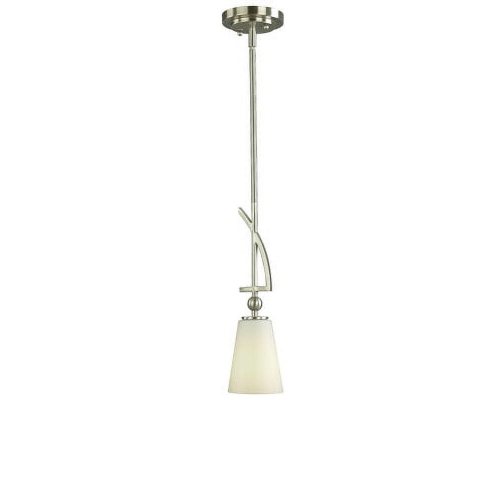 Elegant Mini Cone Pendant Light in Satin Nickel with Opal Shade