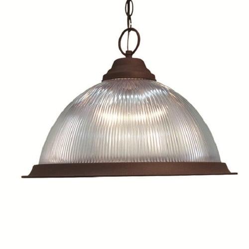 Elegant Bronze Large Dome Pendant with Clear Glass Shade