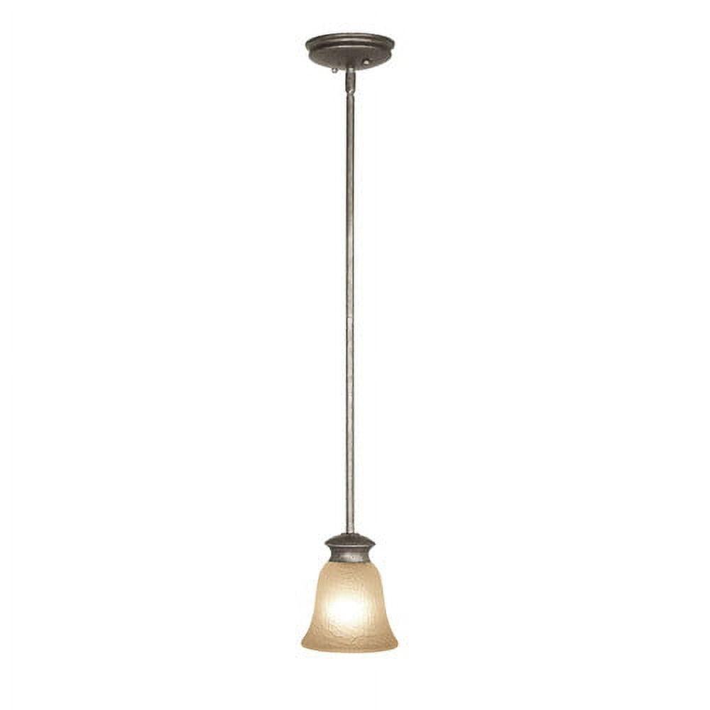 Dresden Bronze Finish 1-Light Mini Pendant with White Glass Shade