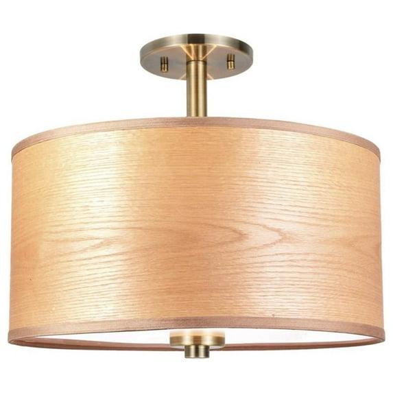 Drum - Vaneer Semi Flush Mount
