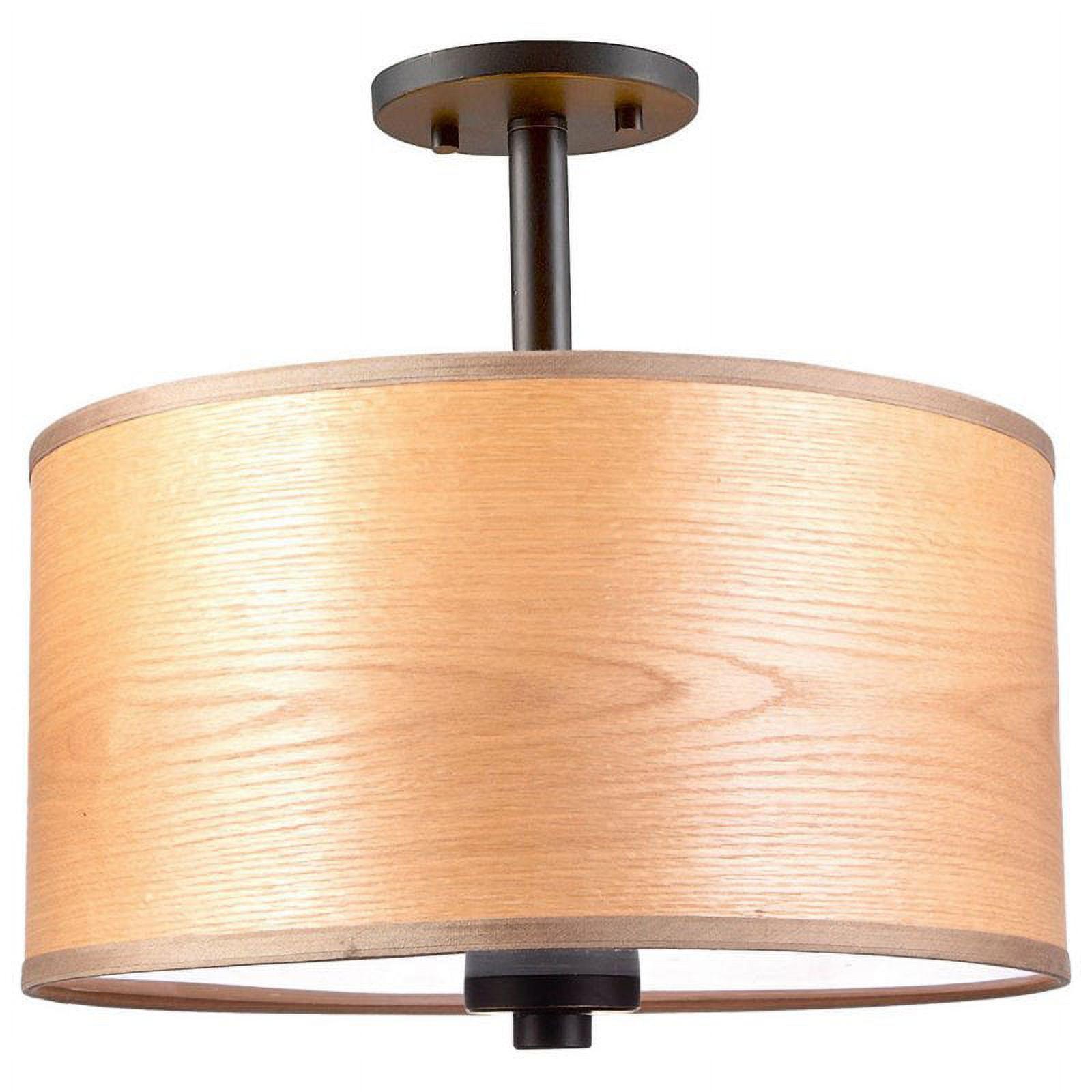 Drum - Vaneer Semi Flush Mount