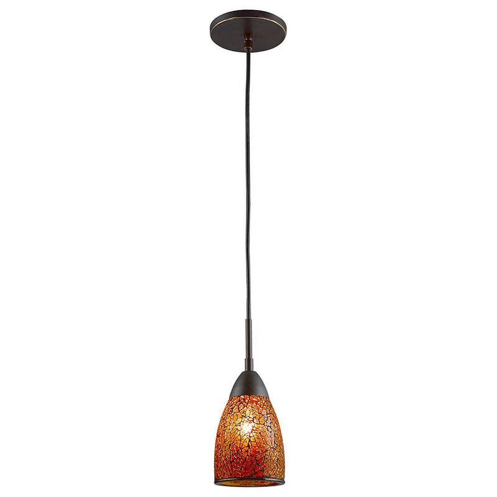 Bronze and Amber Glass Mini Pendant Light