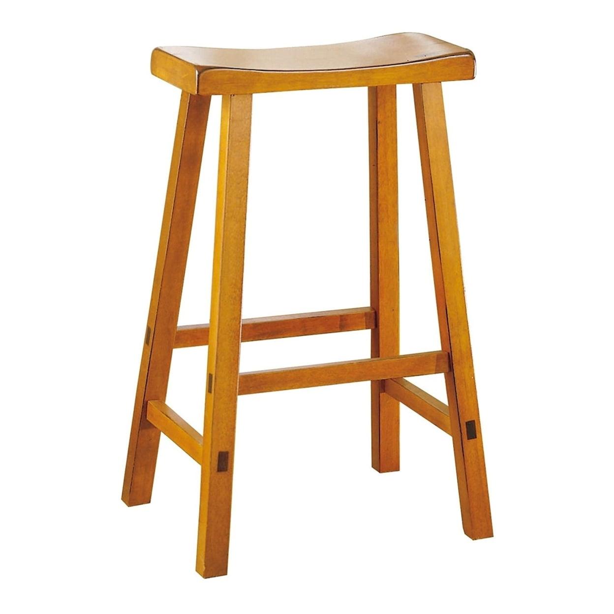 Curved Saddle-Seat 29" Counter Stool, Solid Oak, Set of 2