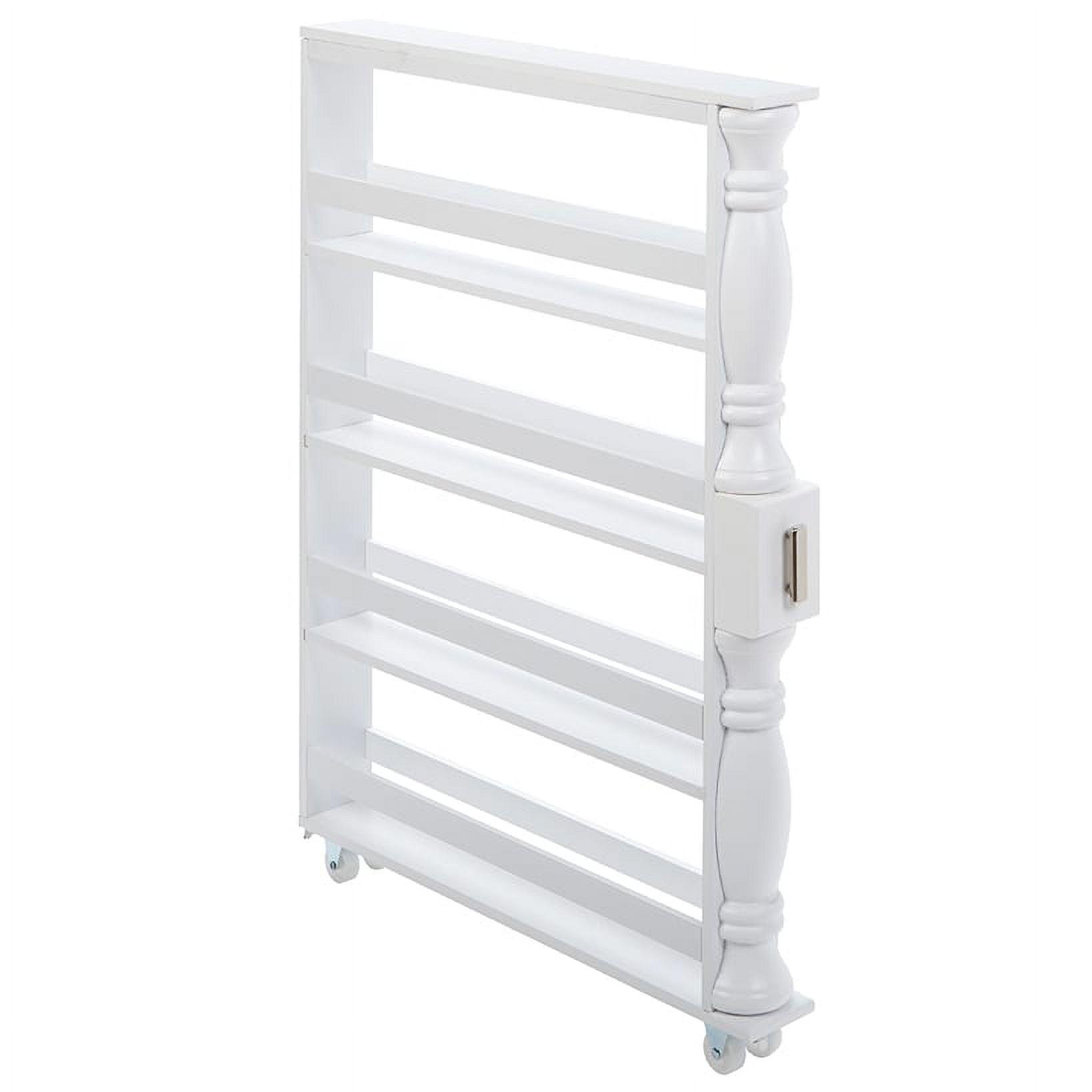 The Lakeside Collection Slim Rolling Can and Spice Racks - White