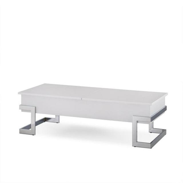 Wooden Coffee Table With Lift Top Storage Space White - Saltoro Sherpi