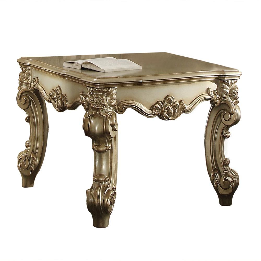 26" Vendome Li Accent Table Gold Patina/Bone White - Acme Furniture