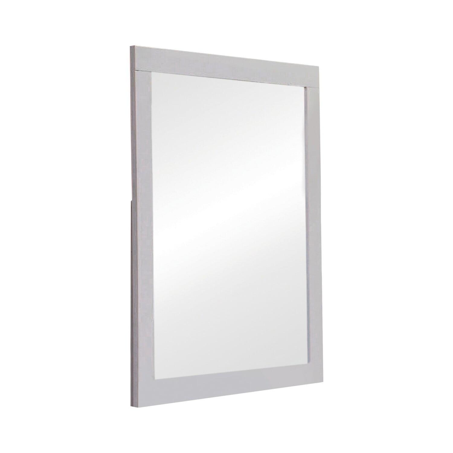 Spruce Rectangular White Wooden Dresser Mirror 36"x40"