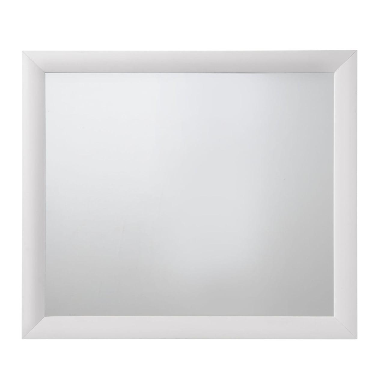 Elegant Rectangular Wood and Silver Vanity Mirror 39"