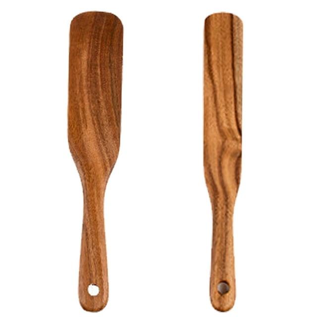 Wooden Kitchen Utensils Set of 2, Wooden Utensils for Cooking, stirring, Mixing, Serving