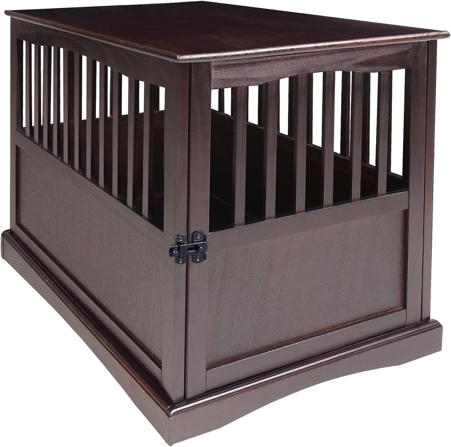 Espresso Solid Wood Pet Crate End Table 36.5"x24"x29.3"