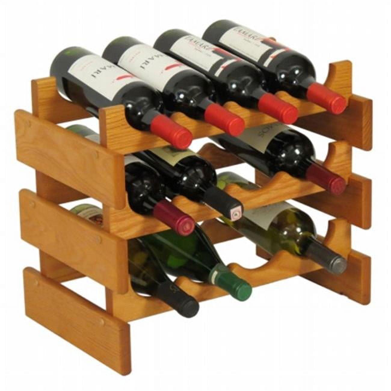Geis 12 Bottle Solid Wood Floor Wine Bottle Rack