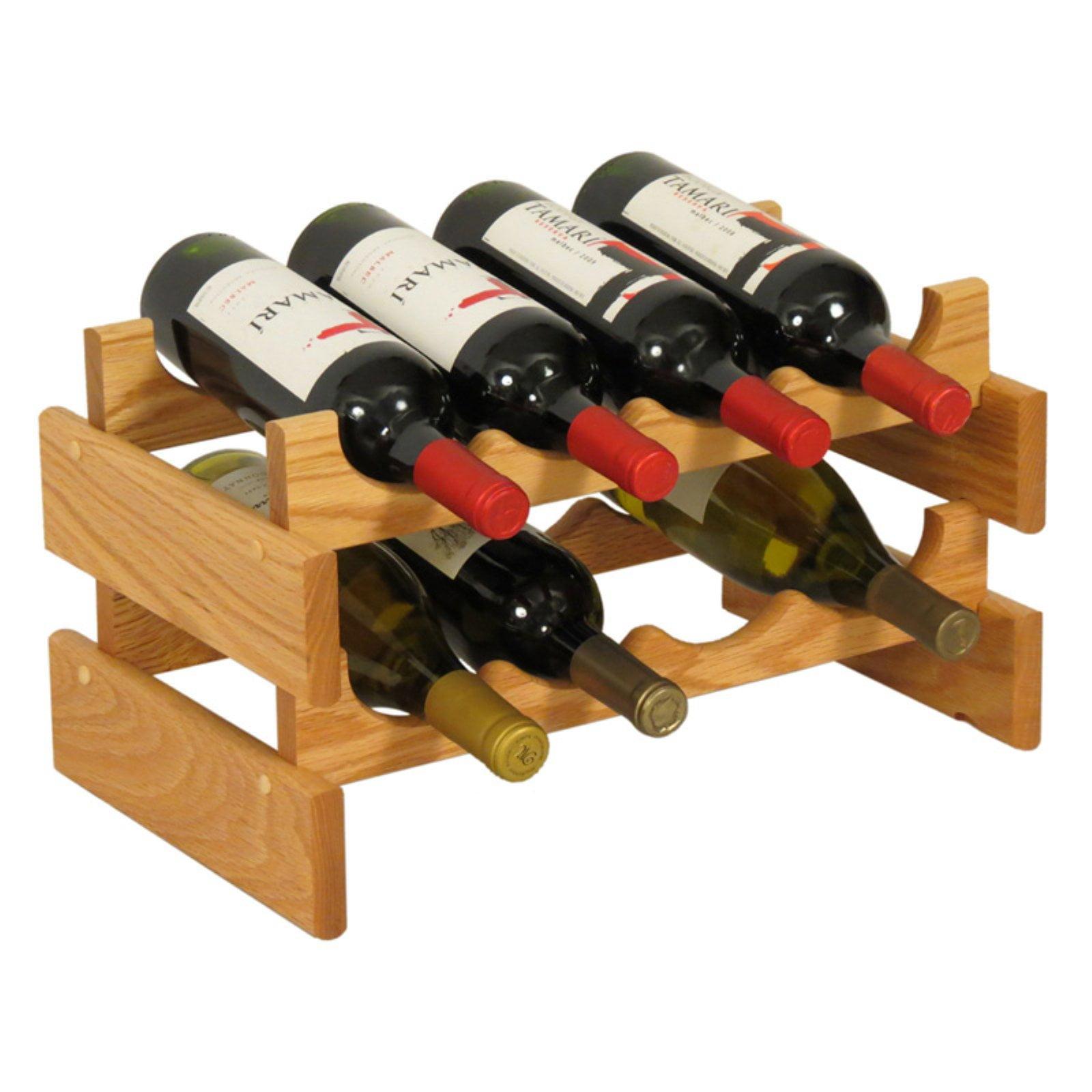 Geis 8 Bottle Solid Wood Tabletop Wine Bottle Rack