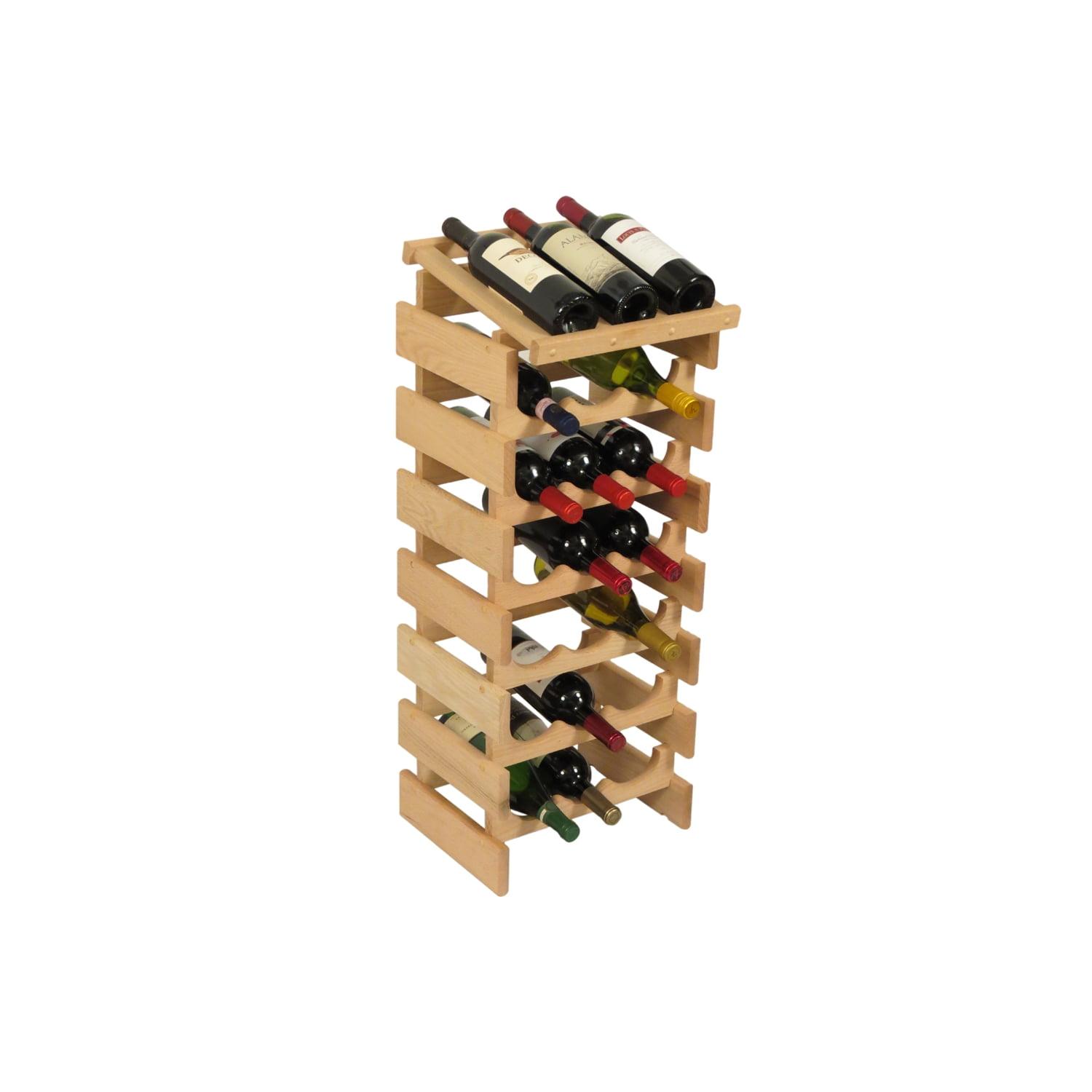 Dakota Oak 21 Bottle Solid Wood Ladder Wine Rack