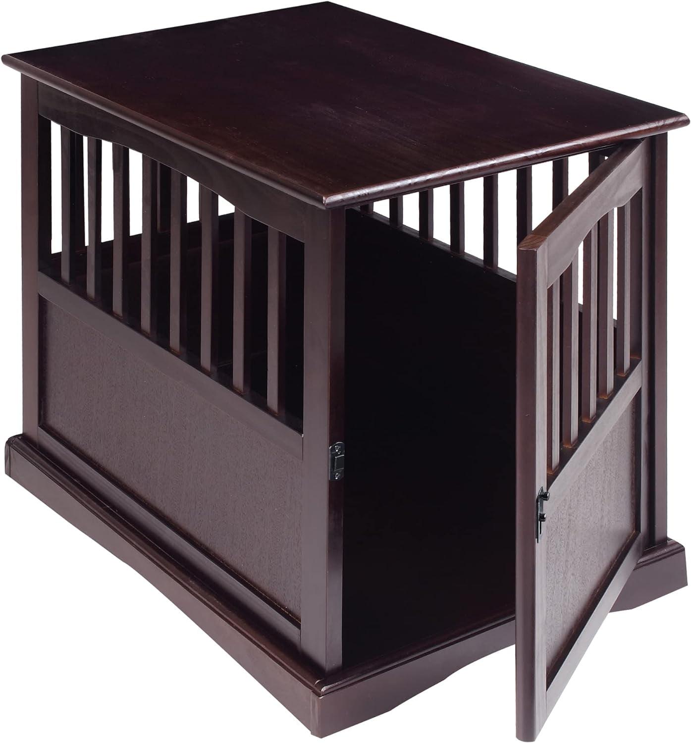 Espresso Solid Wood Pet Crate End Table 36.5"x24"x29.3"