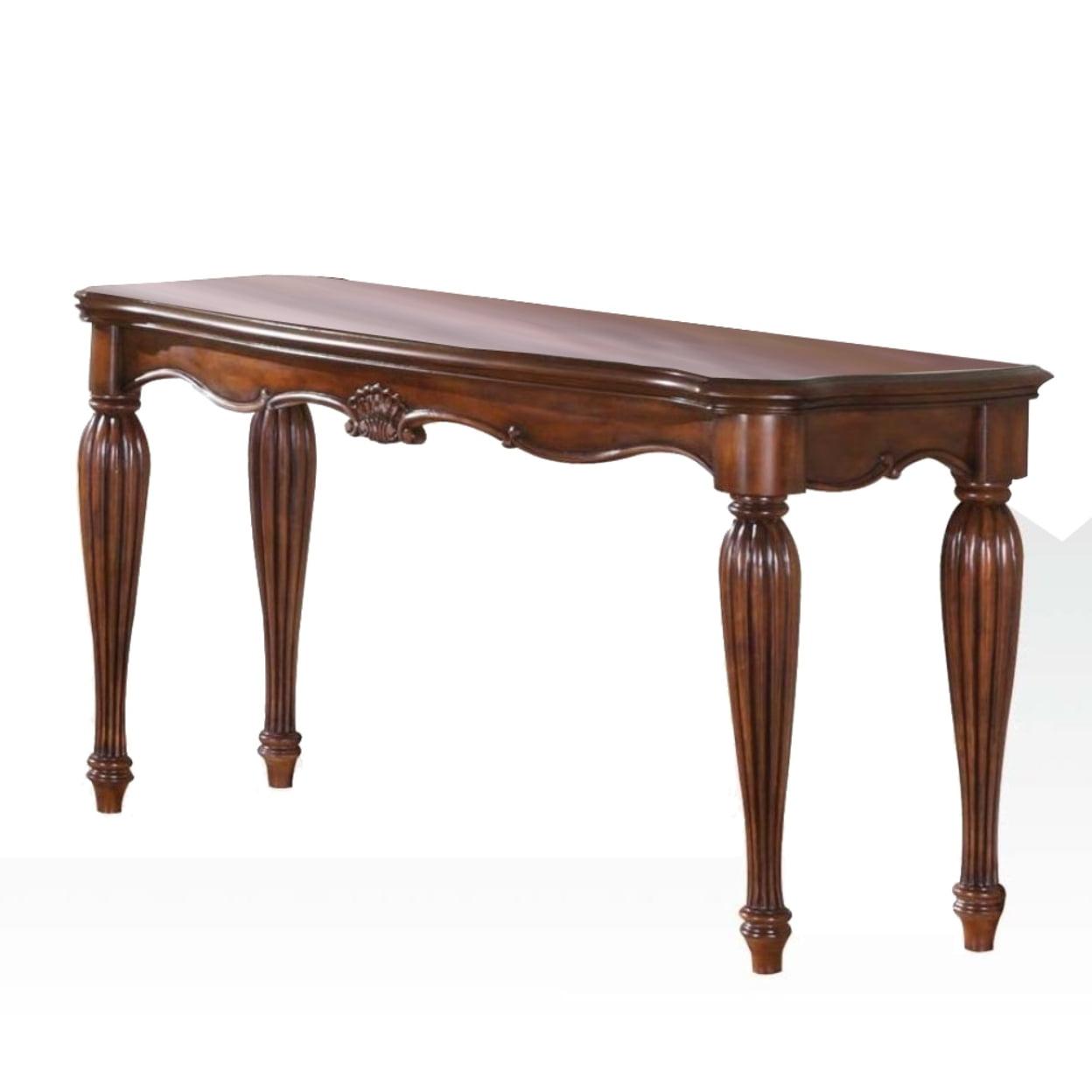 Elegant Carved Cherry Wood Sofa Table - Traditional Elegance