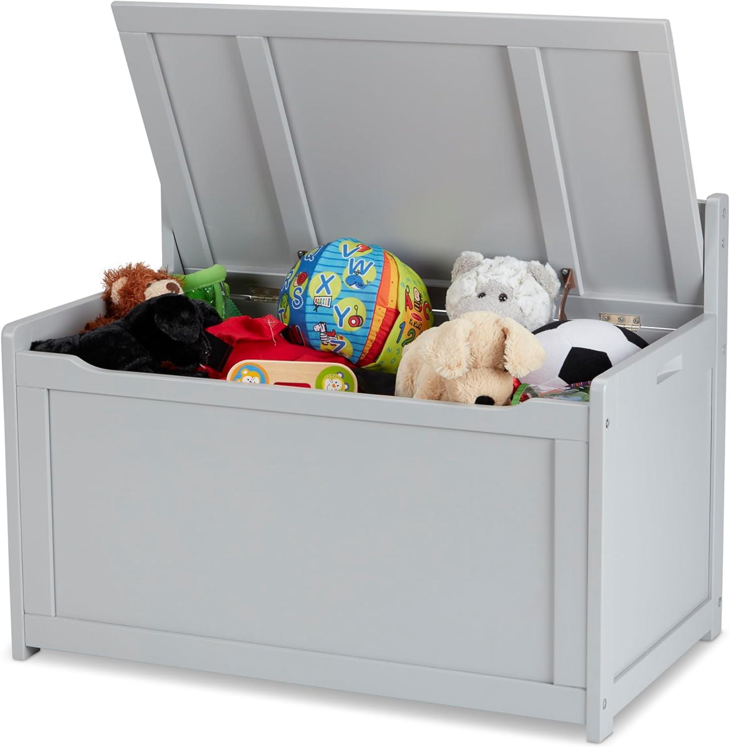 Melissa & Doug Wooden Toy Chest - Gray