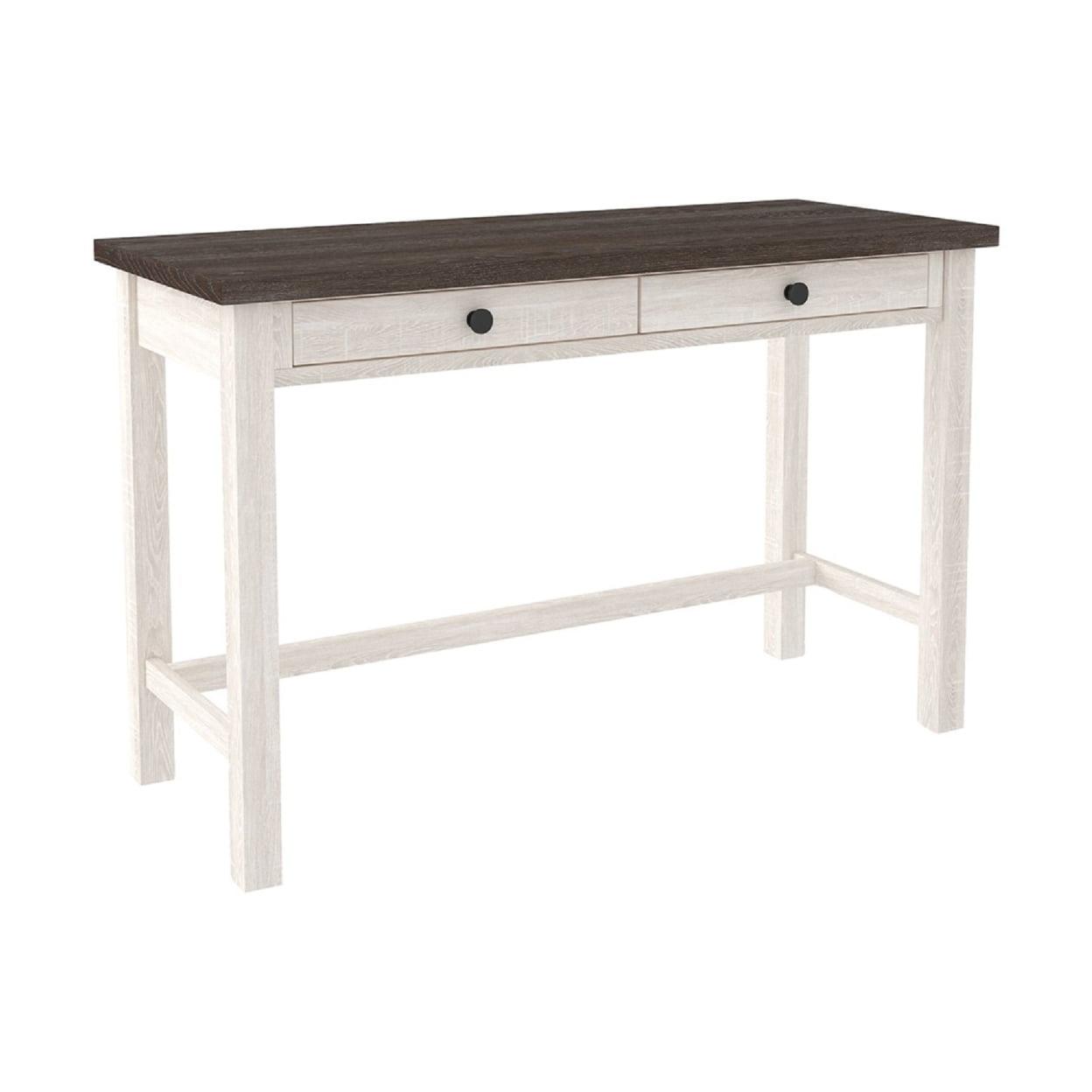 Modern Dual-Tone Gray and White Writing Desk with Storage Drawers