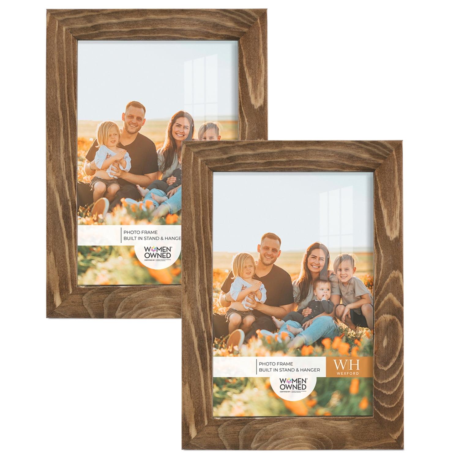 Walnut 5x7 Matte Wood Picture Frame Set with Glass Cover