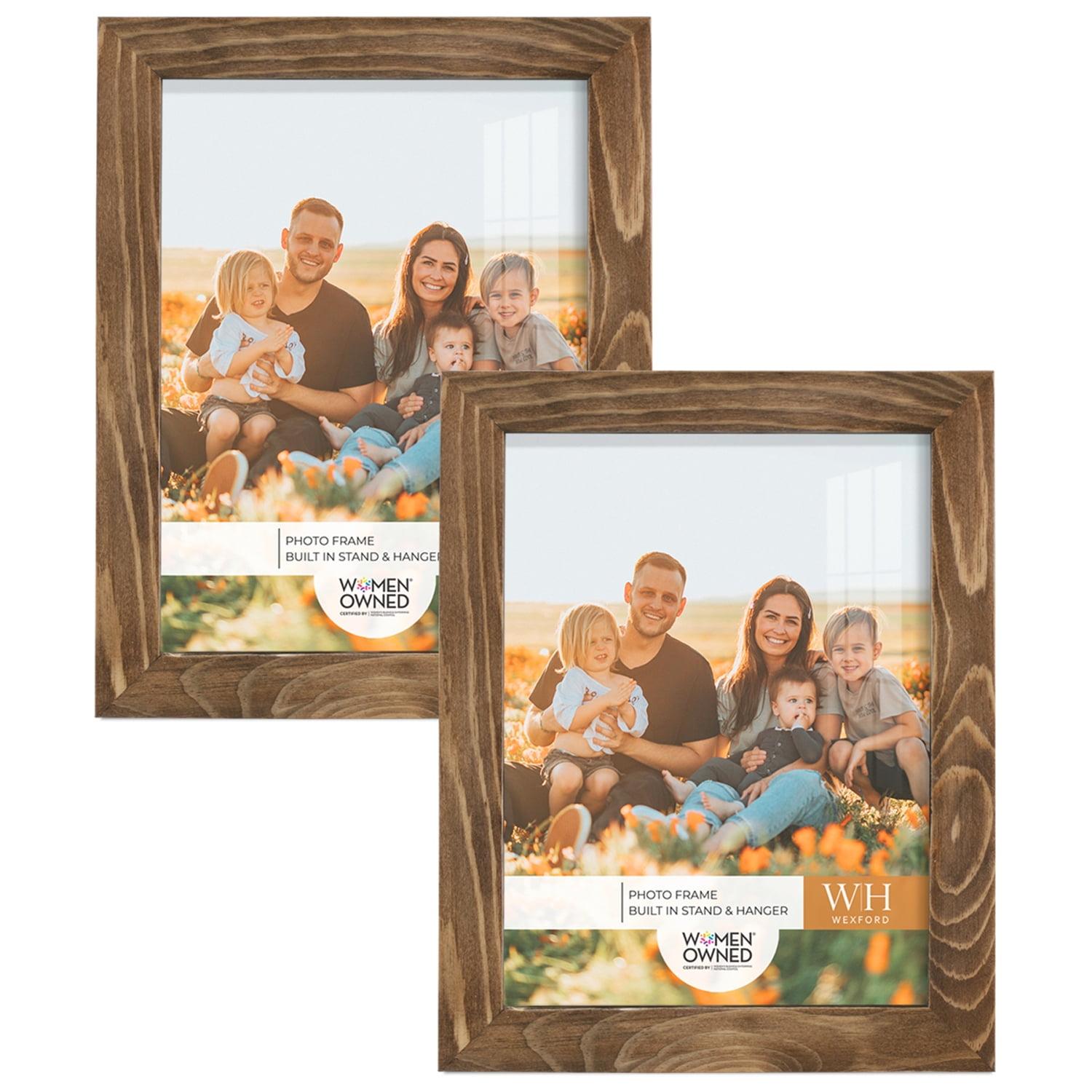 Walnut 6" x 8" Wooden Picture Frame Set with Glass Cover