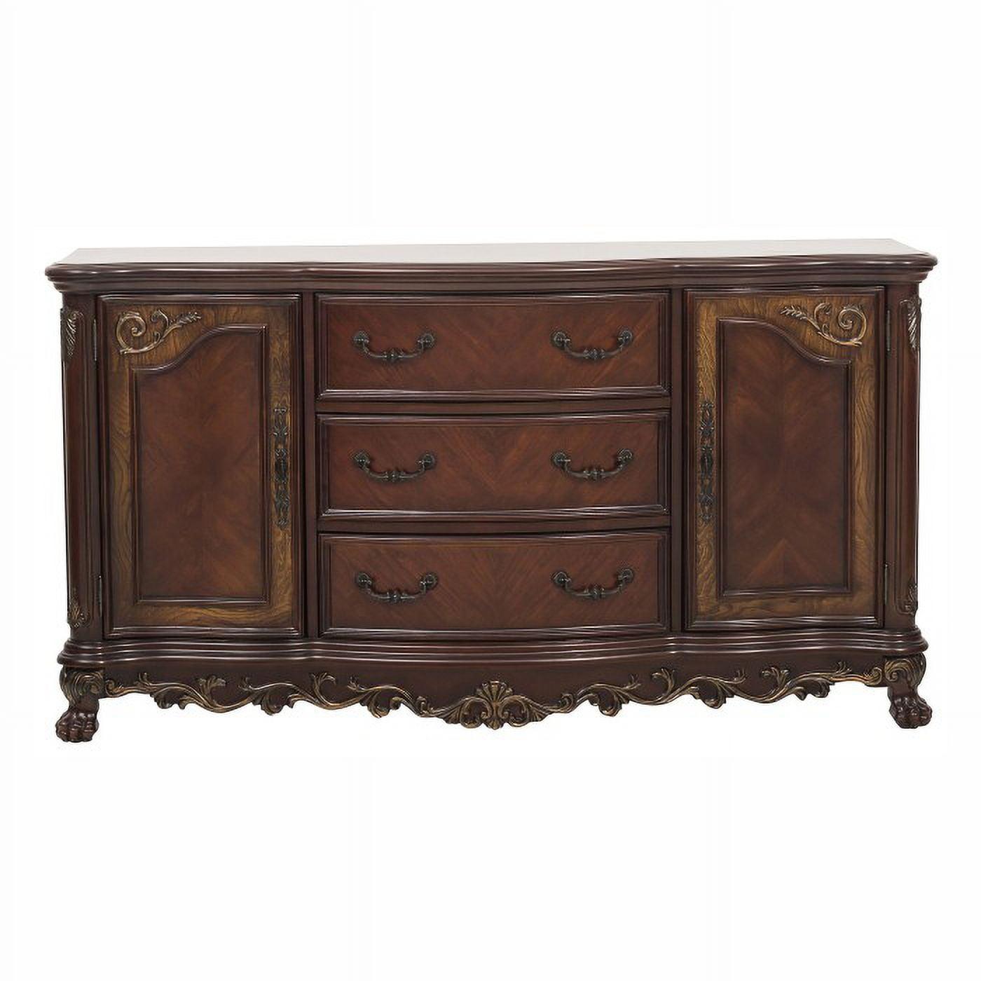 Deryn Park Traditional Brown Wood China Cabinet