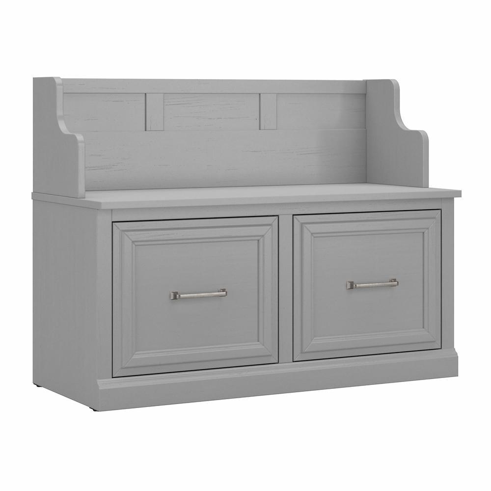 Cape Cod Gray Transitional Engineered Wood Storage Bench with Euro-Style Hinges