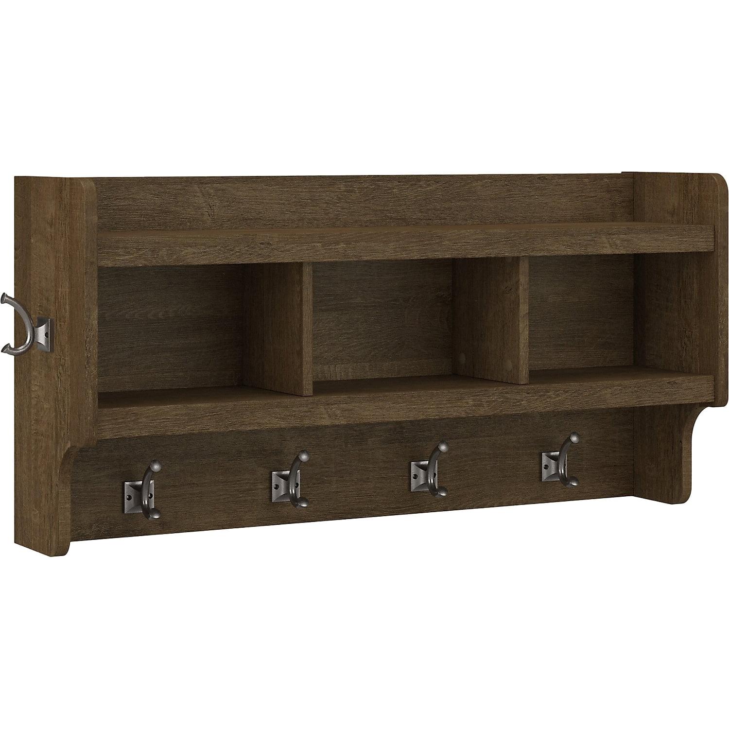 Woodland 40W Wall Mounted Coat Rack in Ash Brown - Engineered Wood