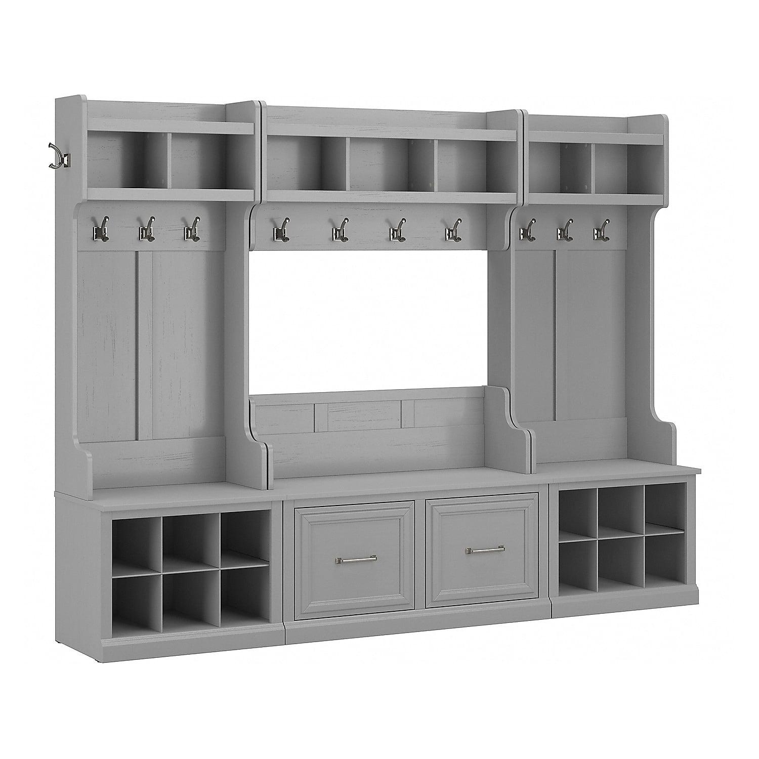 Woodland Full Entryway Storage Set with Doors in Cape Cod Gray - Engineered Wood